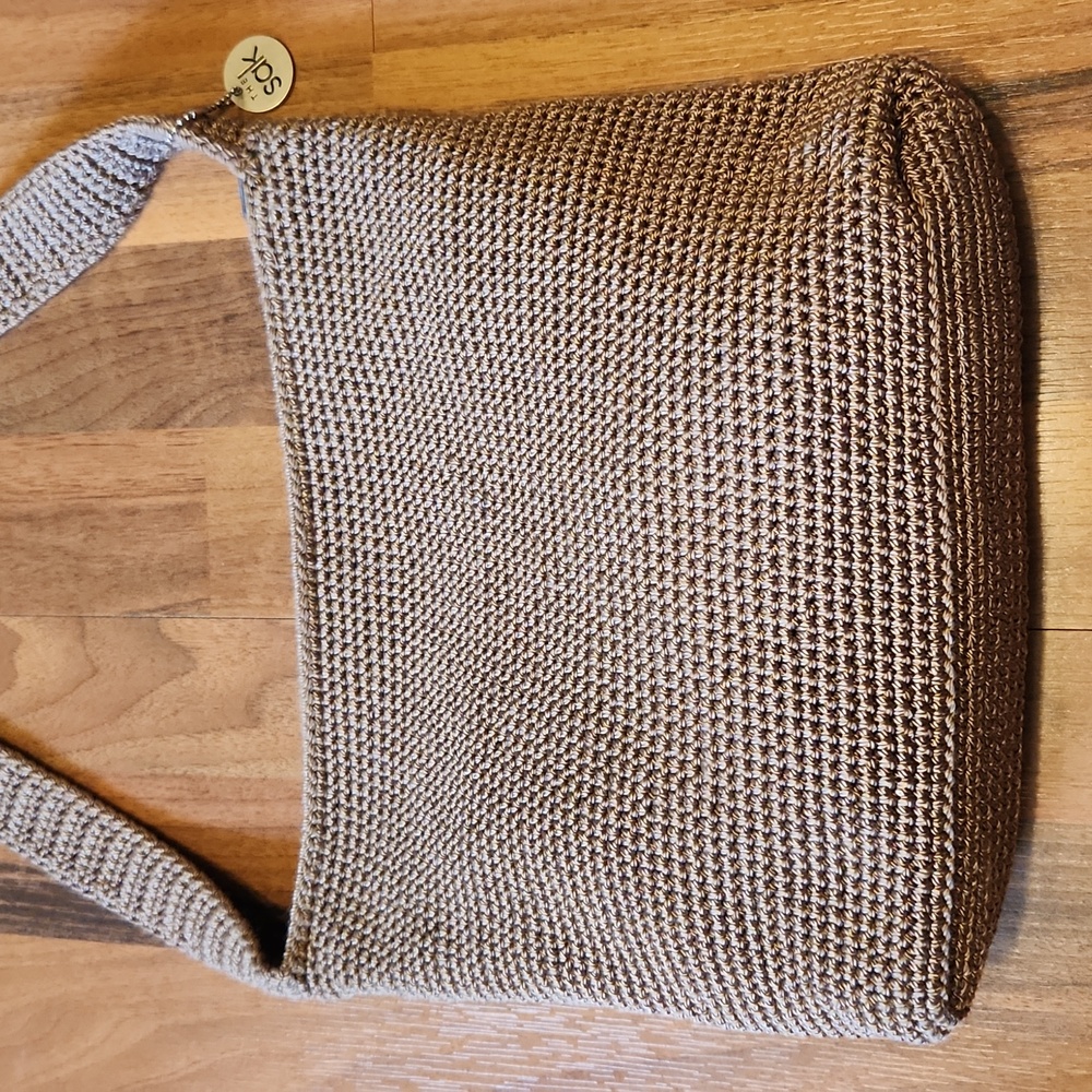 The Sak Taupe Brown Woven Crochet Shoulder Bag - Picture 3 of 15